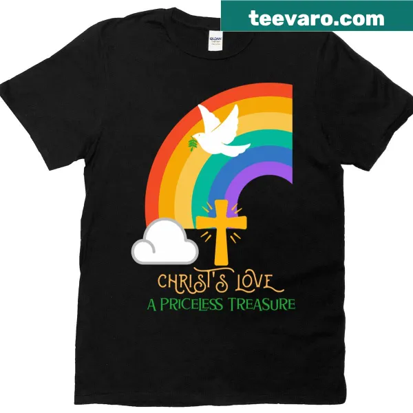 T-shirt featuring the text 'Christ's Love - A Priceless Treasure'