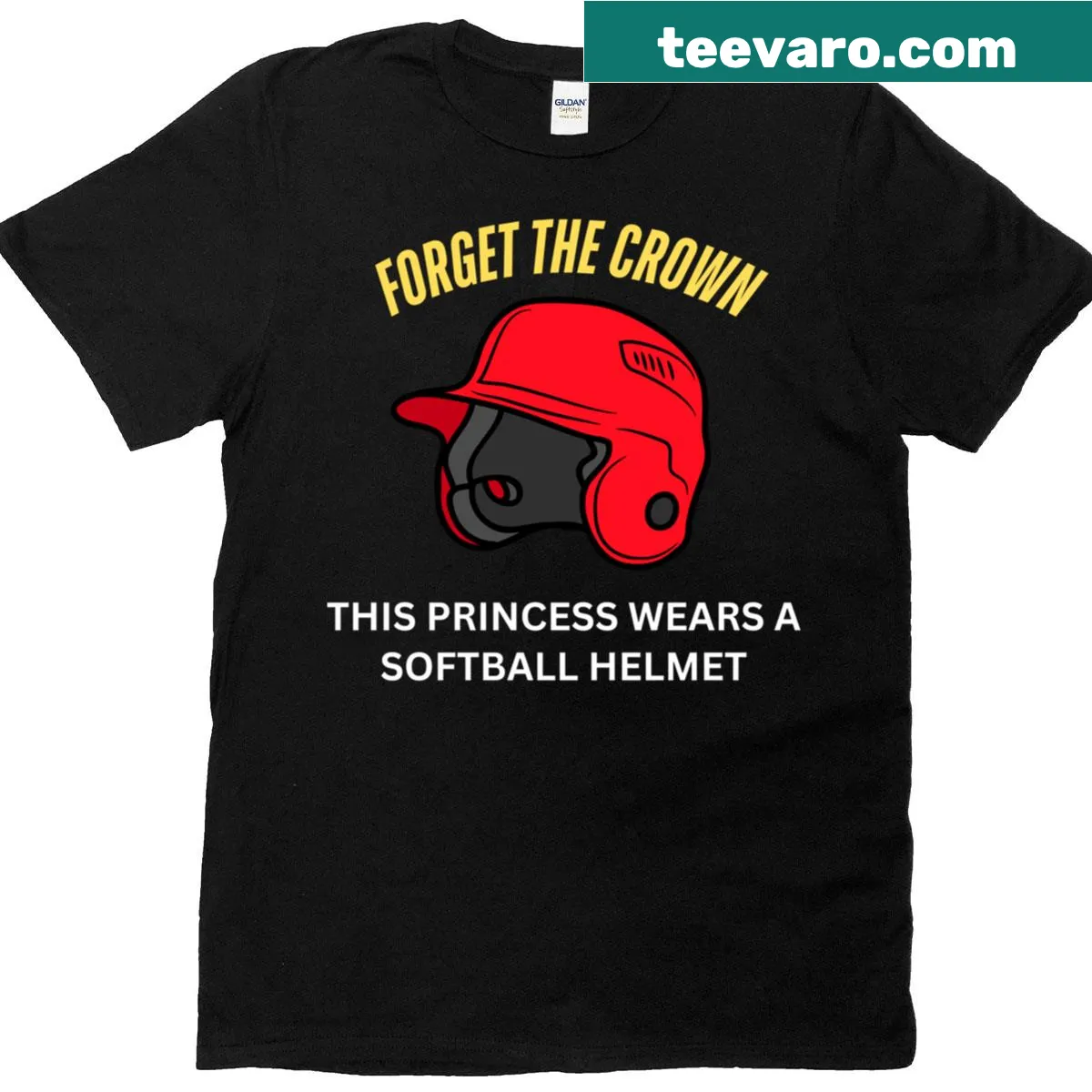 Softball T-shirt with a princess crown design — on a men's t-shirt