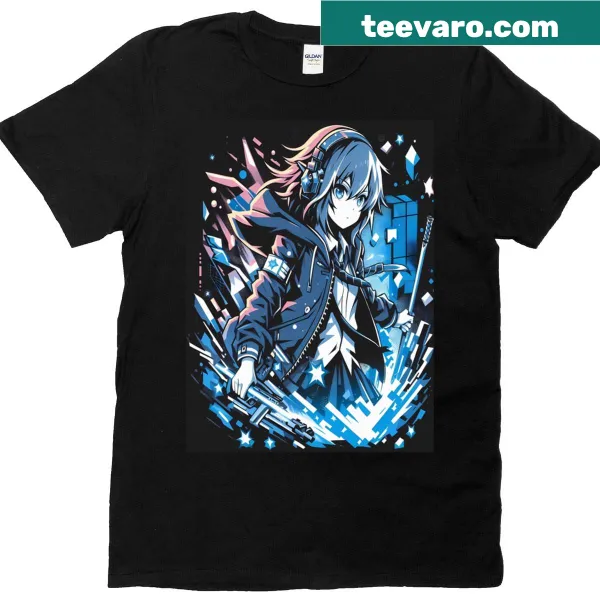 Edgy graphic design of a cyber warrior in bold style