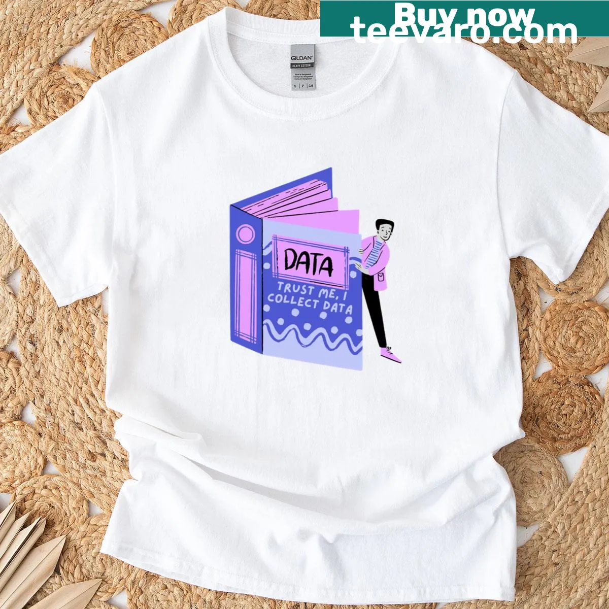 Witty t-shirt declaring love for data collection — on a men's t-shirt