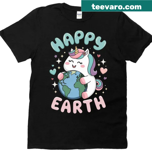 Whimsical T-shirt featuring a unicorn and planet-saving message