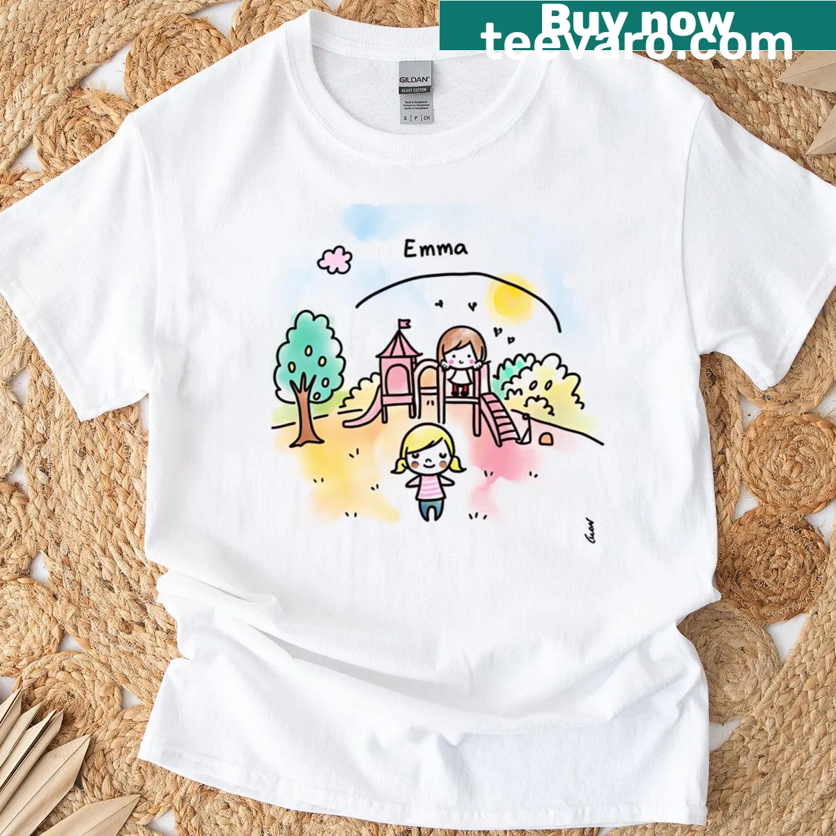 Personalized T-shirt featuring the name 'Emma' in a geometric design — on a men's t-shirt