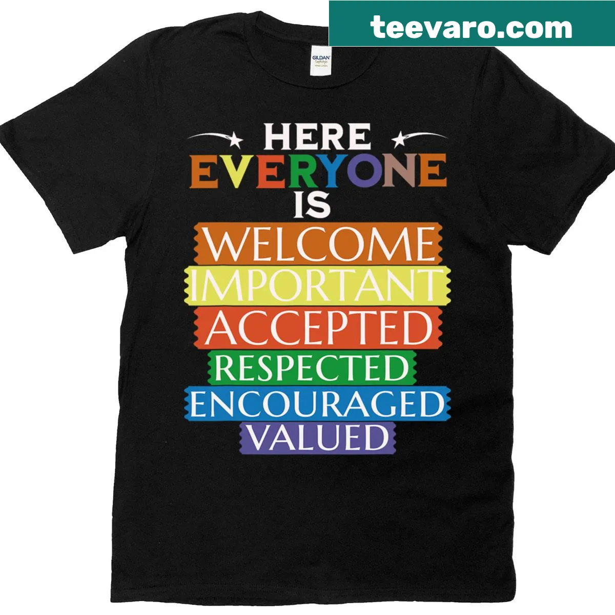 Funny t-shirt for Idaho teachers with inclusive message — on a men's t-shirt