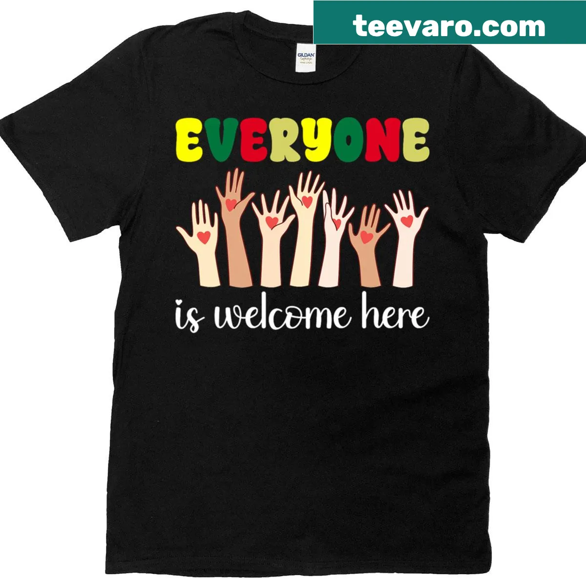 T-shirt featuring a heartfelt message for teachers with a hand-lettered style — on a men's t-shirt