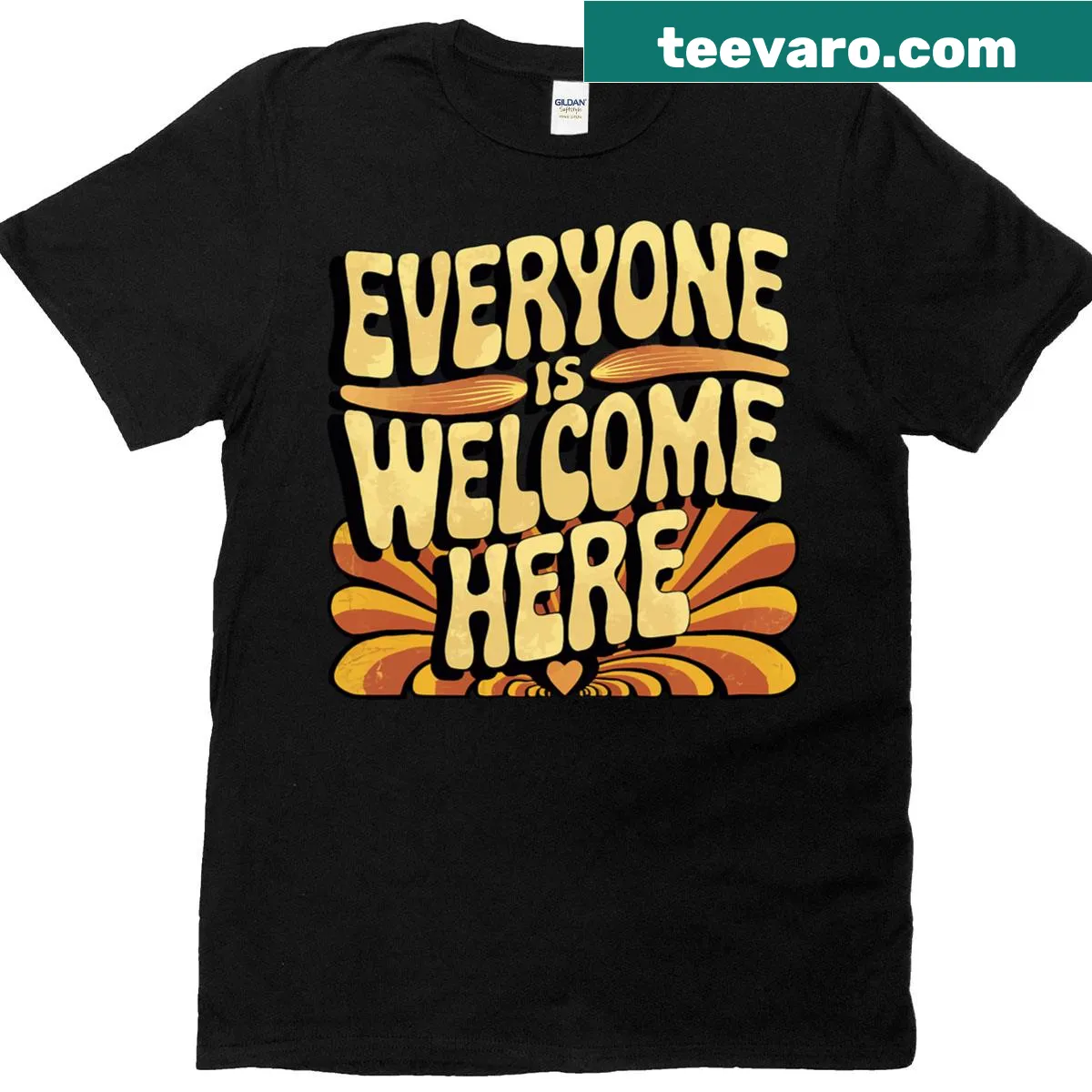 Retro T-shirt featuring an inclusive message for teachers without hands — on a men's t-shirt