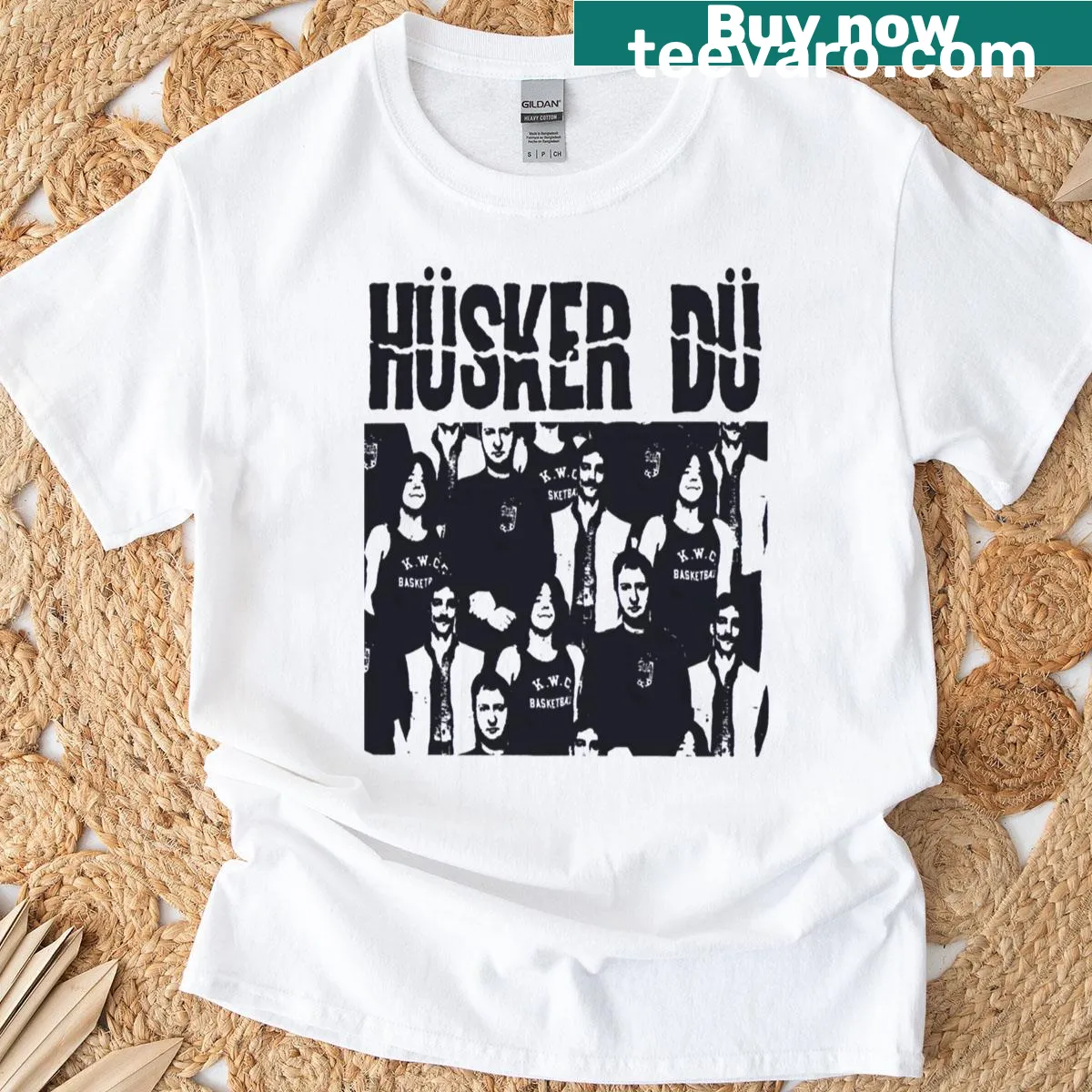 Vintage-style t-shirt with 'I Work With New Media' text — on a men's t-shirt