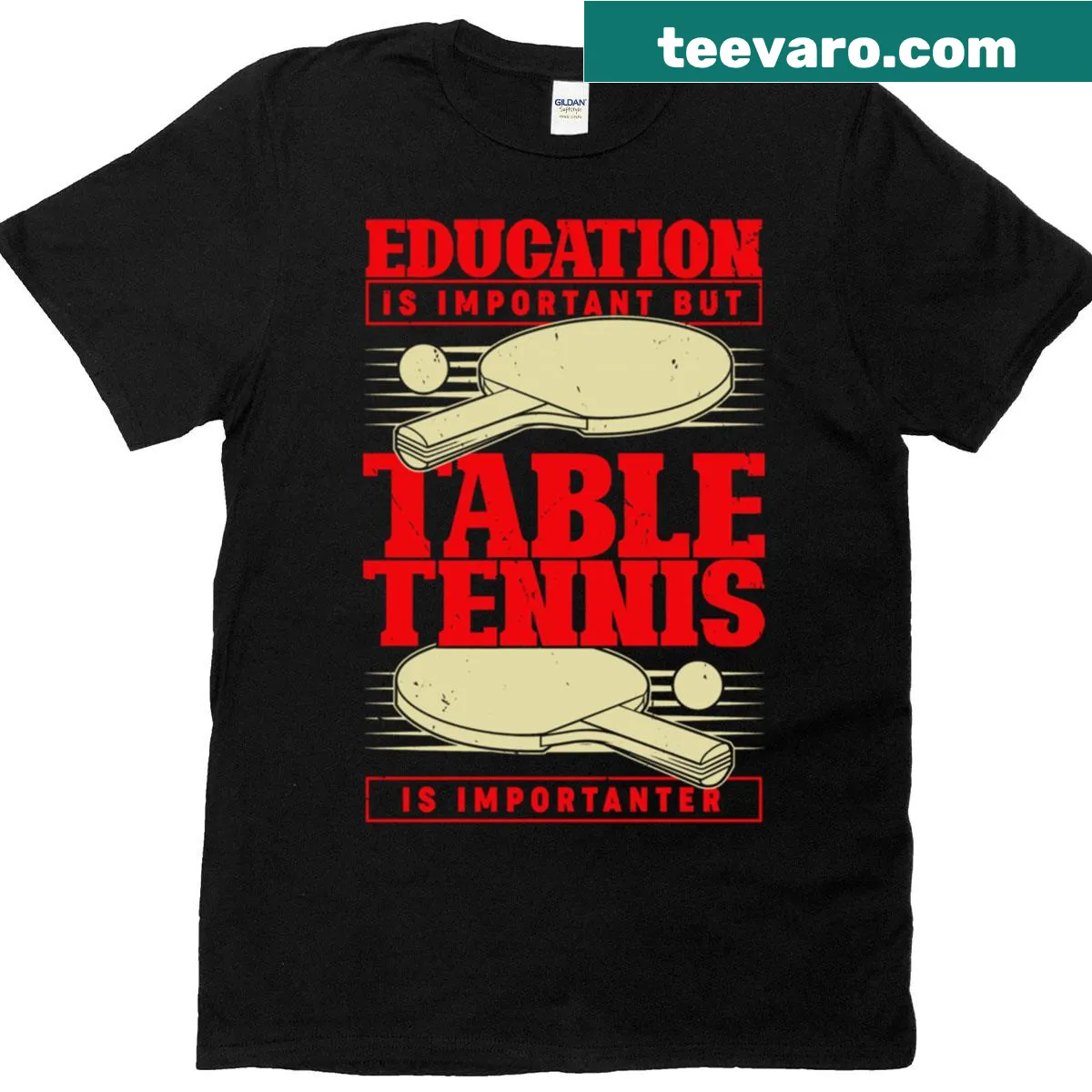 Funny T-shirt celebrating table tennis players — on a men's t-shirt