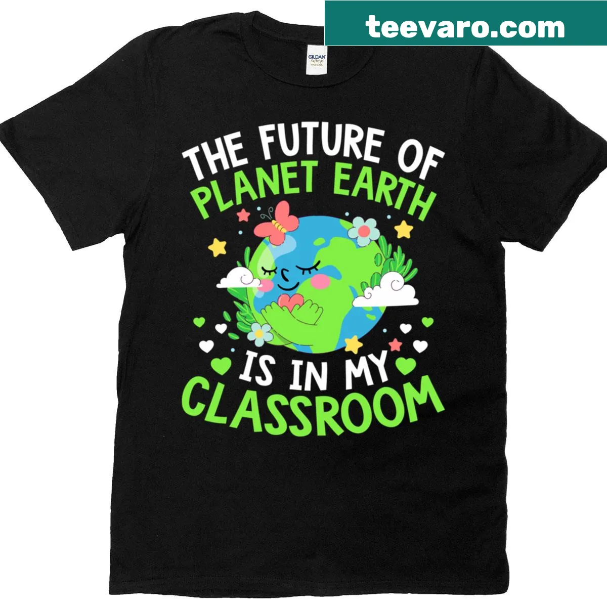 Cute Earth Day T-shirt for teachers and students — on a men's t-shirt