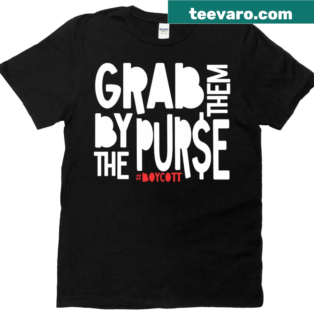 Bold typography t-shirt with a political message about capitalism — on a men's t-shirt