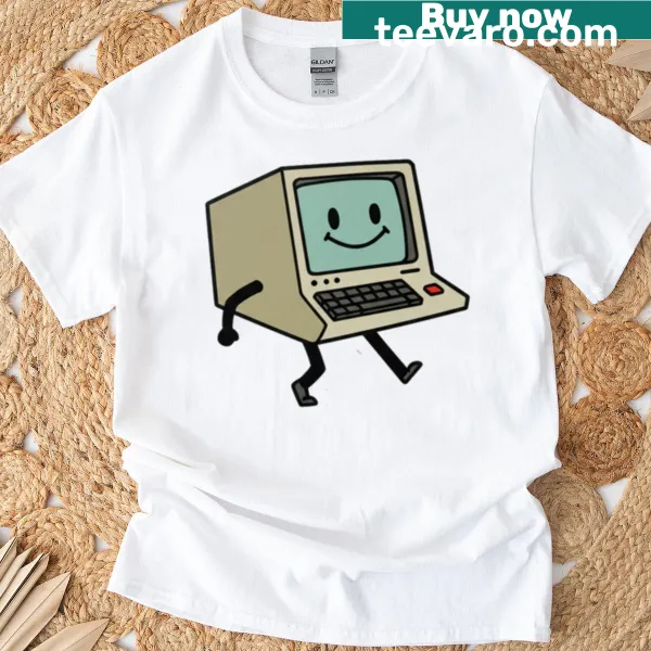 Playful PC-themed T-shirt with whimsical design