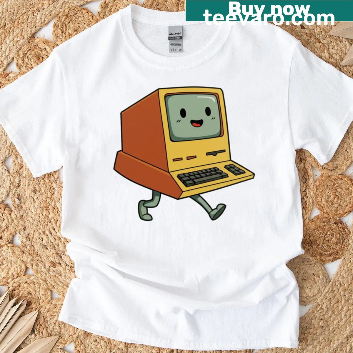 Minimalistic graphic on Happy PC 2 T-shirt — on a men's t-shirt