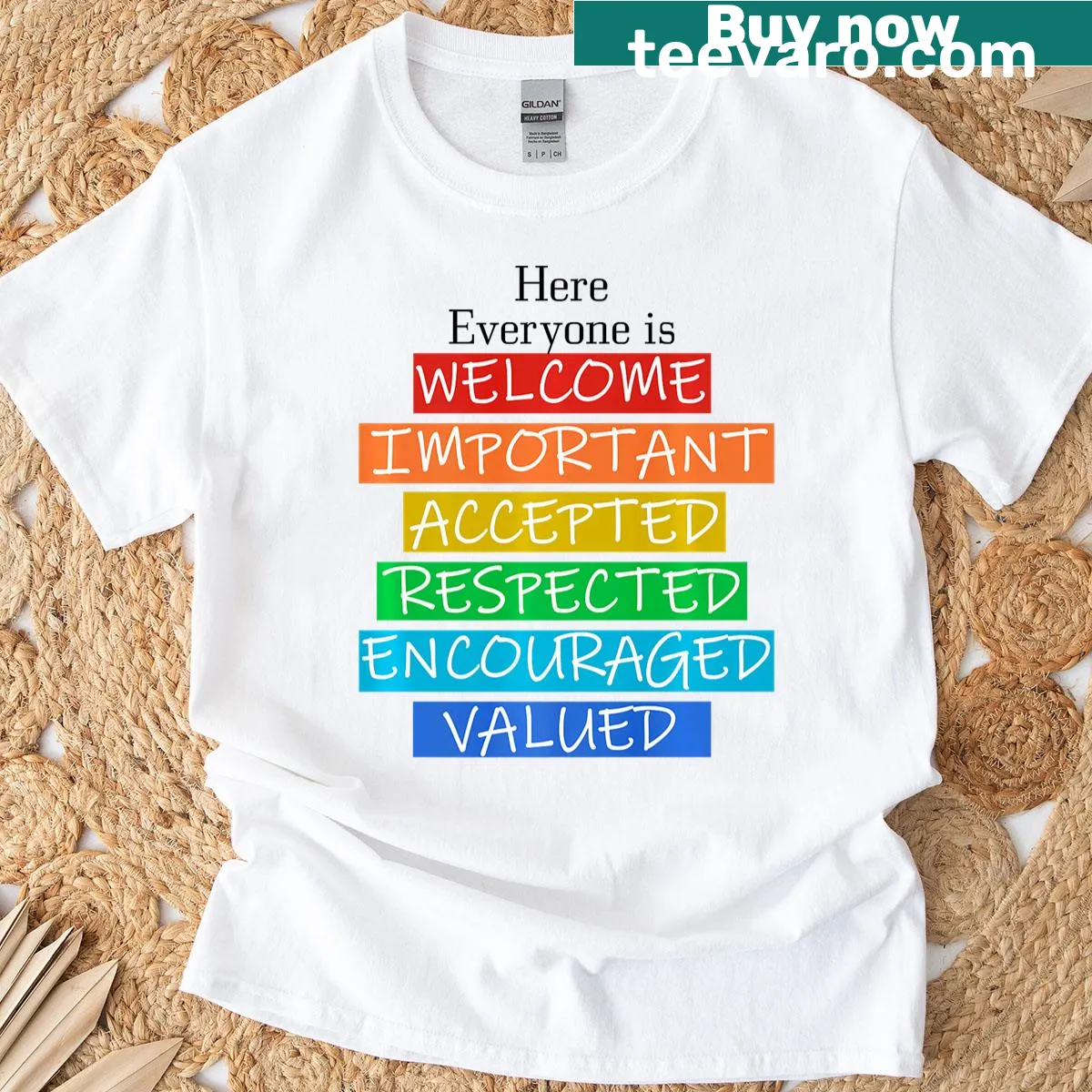 Funny teacher t-shirt with a welcoming message for Idaho — on a men's t-shirt