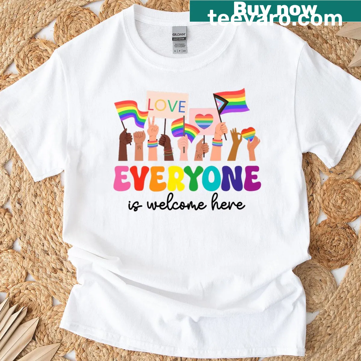 Teacher t-shirt with welcoming message and groovy graphics — on a men's t-shirt