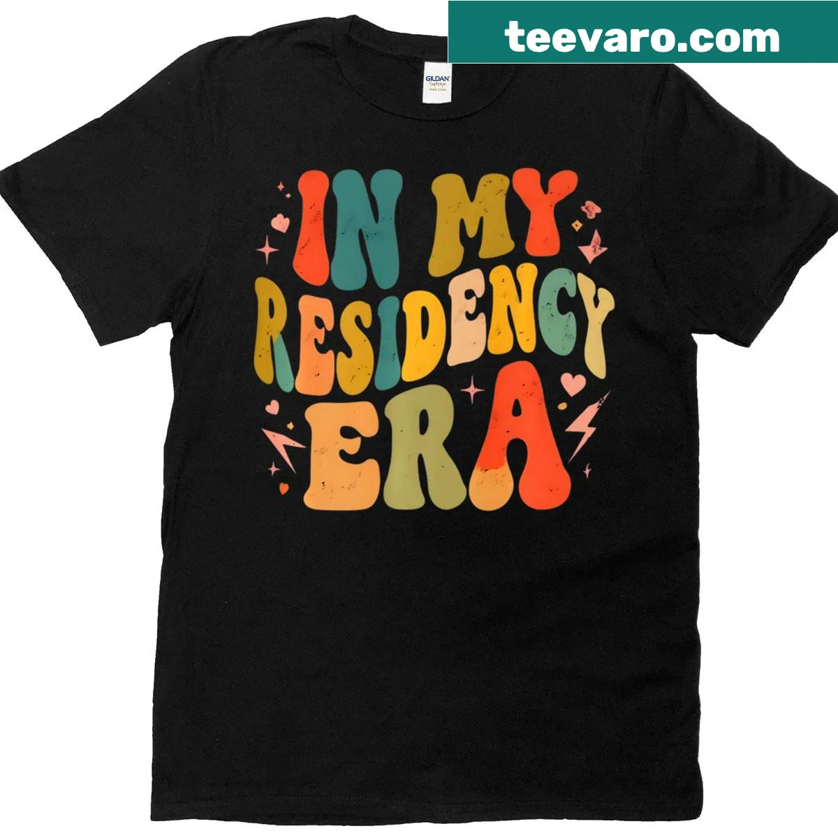 T-shirt celebrating medical residency with 'In My Residency Era' text — on a men's t-shirt