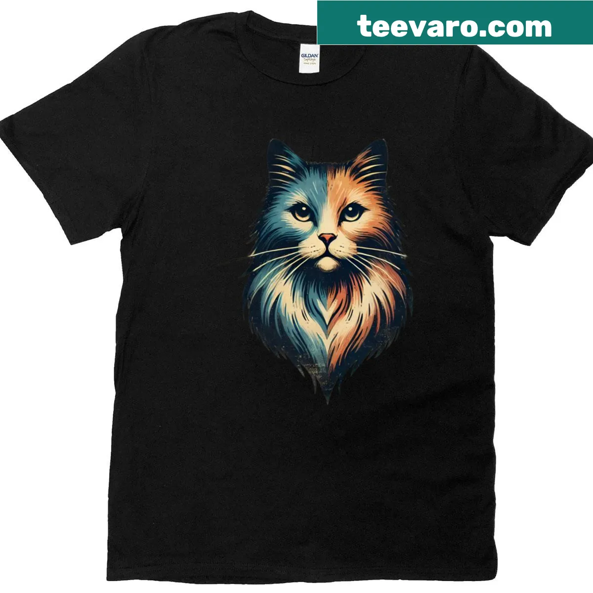Cartoon Maine Coon T-shirt featuring a playful design of the breed — on a men's t-shirt