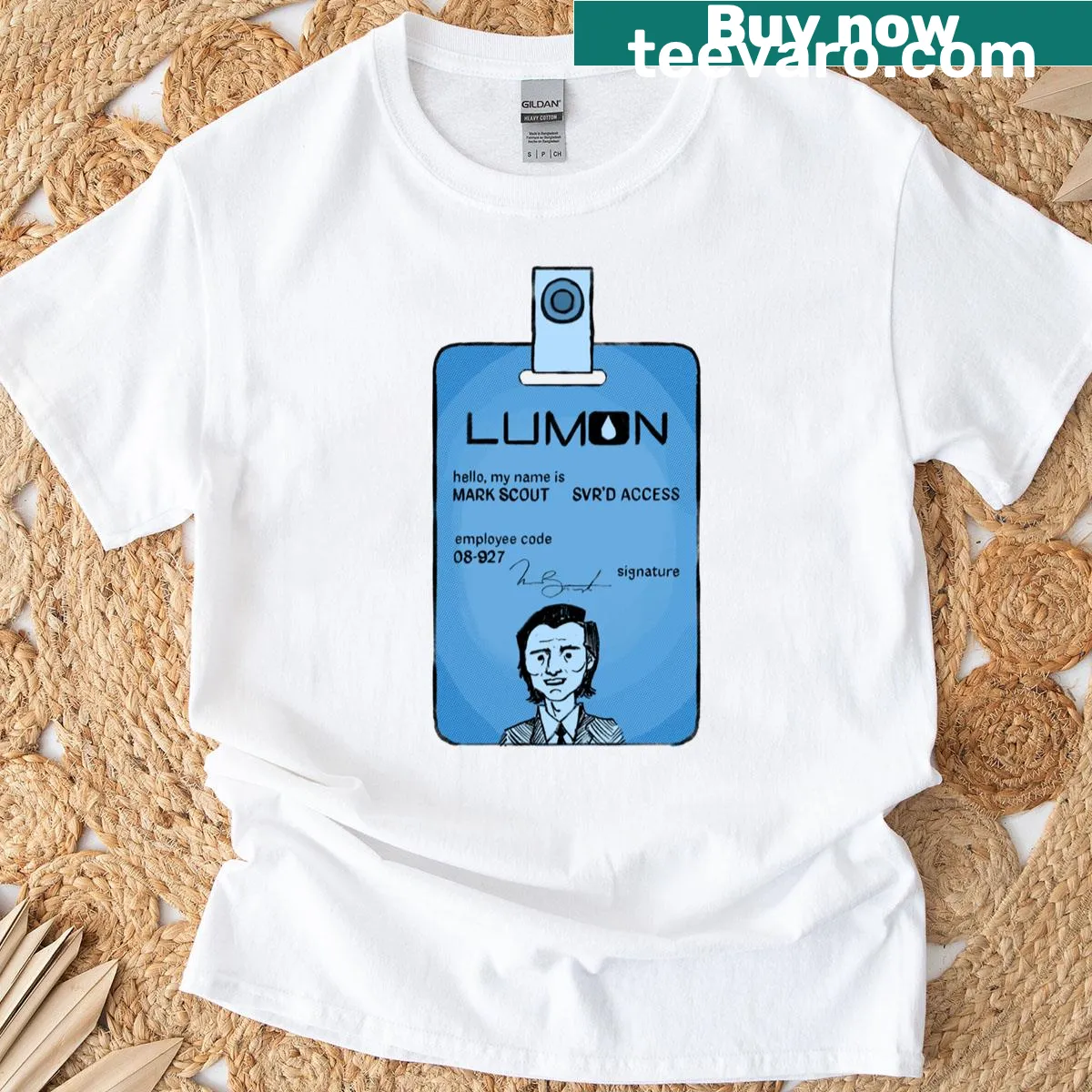 Minimalist t-shirt featuring a unique hand-lettered 'S' design. — on a men's t-shirt