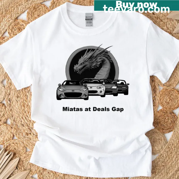 Illustrated Miatas At Deals Gap t-shirt for car enthusiasts