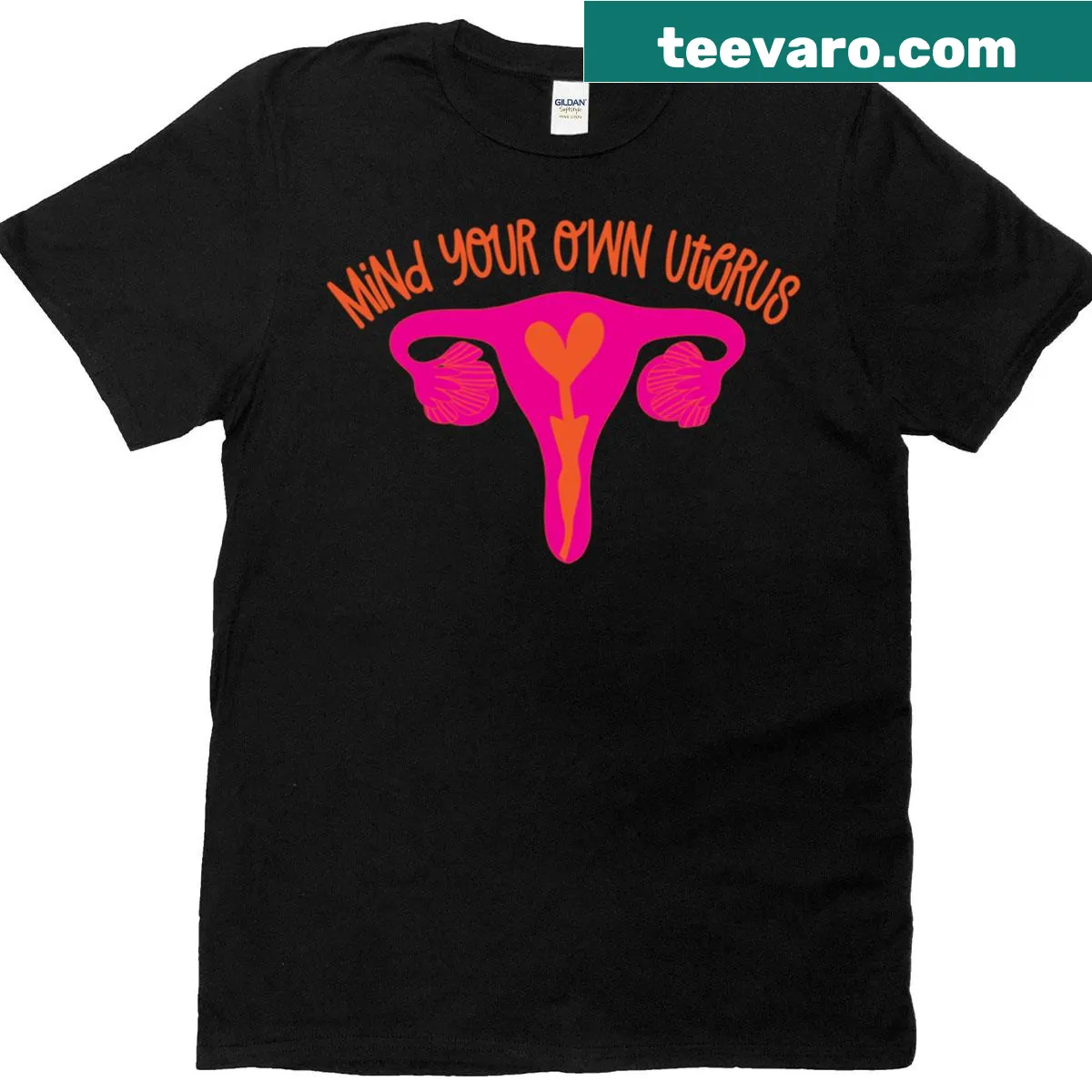 Mind Your Own Uterus slogan t-shirt — on a men's t-shirt