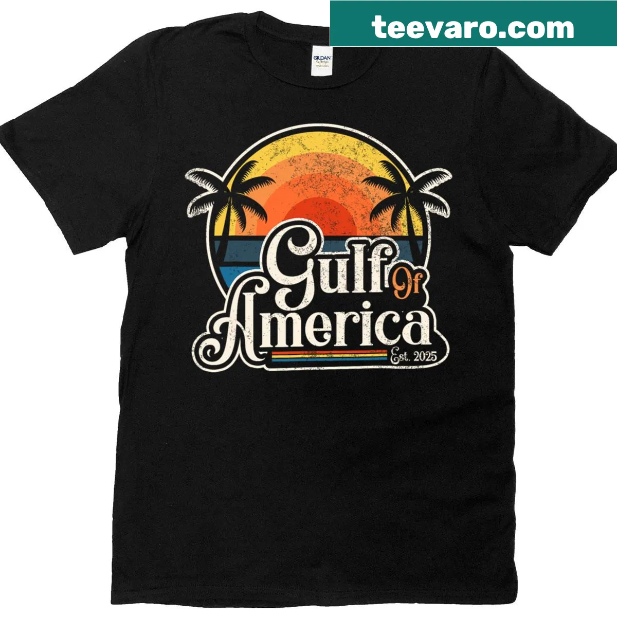 Vintage American flag t-shirt celebrating the year 2025 — on a men's t-shirt