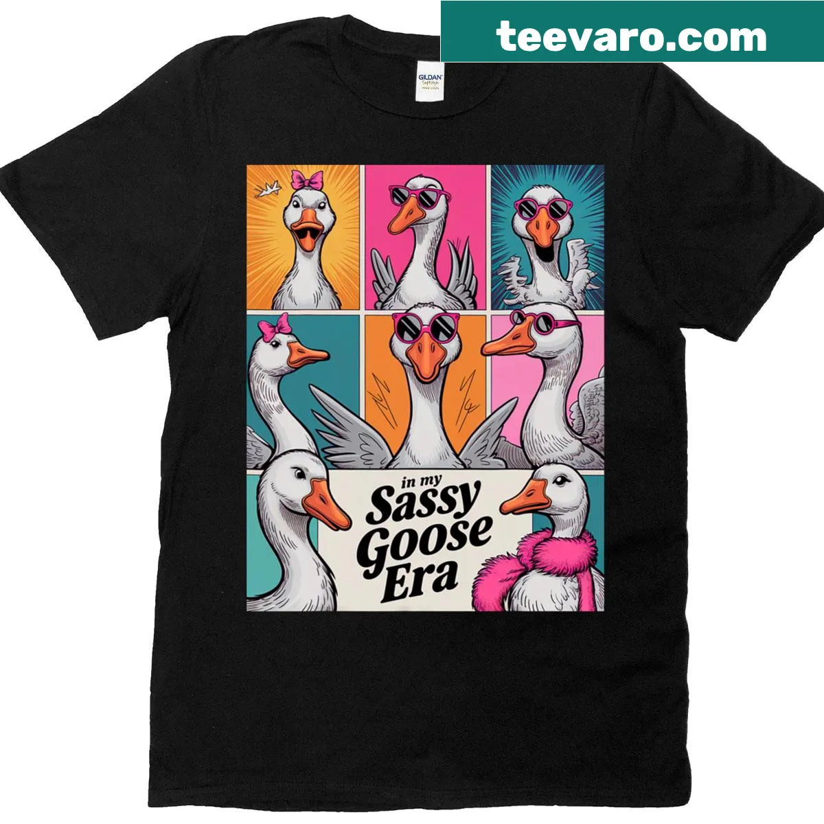 Funny retro t-shirt with the phrase 'In My Silly Goose Era' — on a men's t-shirt