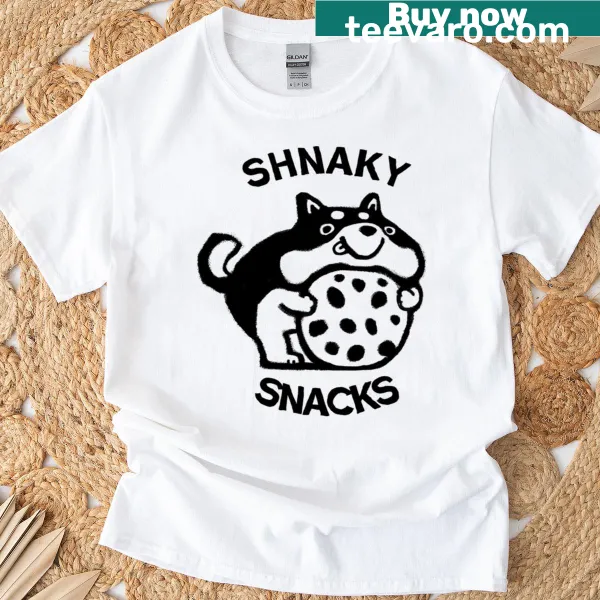 Cute dog illustration with a cookie on a T-shirt