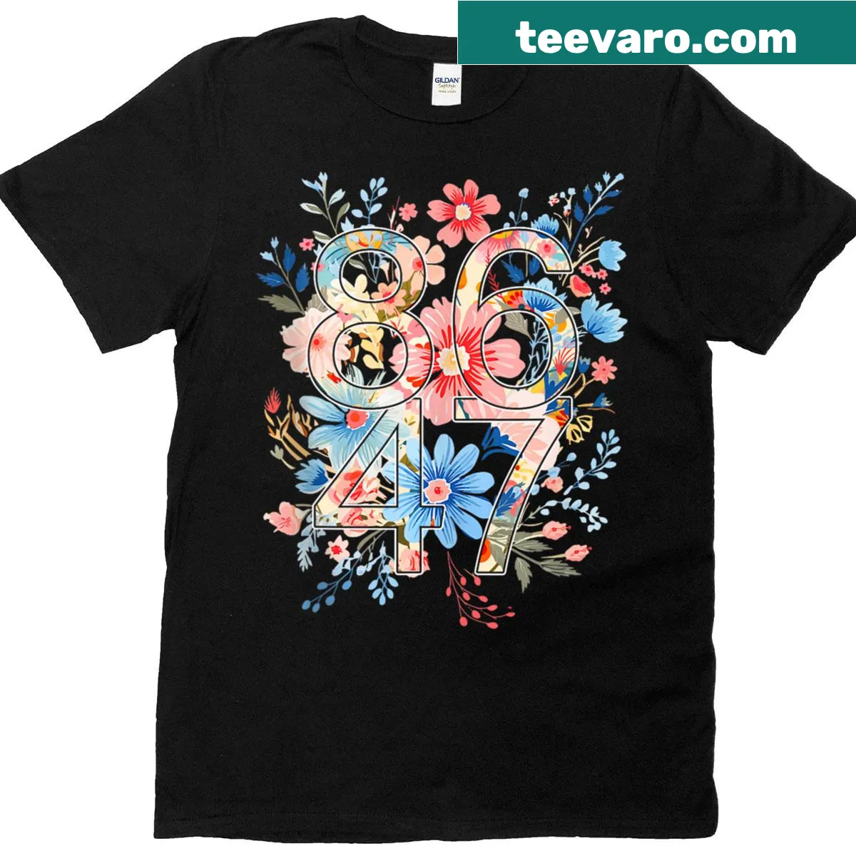 Floral design t-shirt with a subtle anti-Trump message — on a men's t-shirt