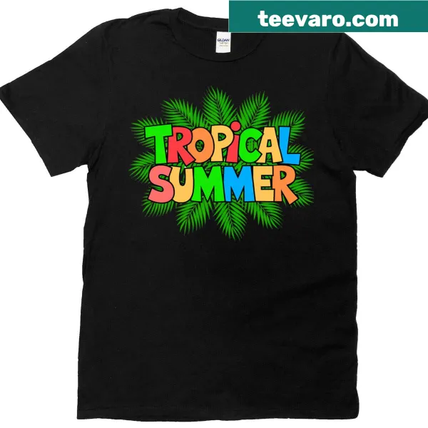 Tropical-themed T-shirt with a cheerful summer graphic