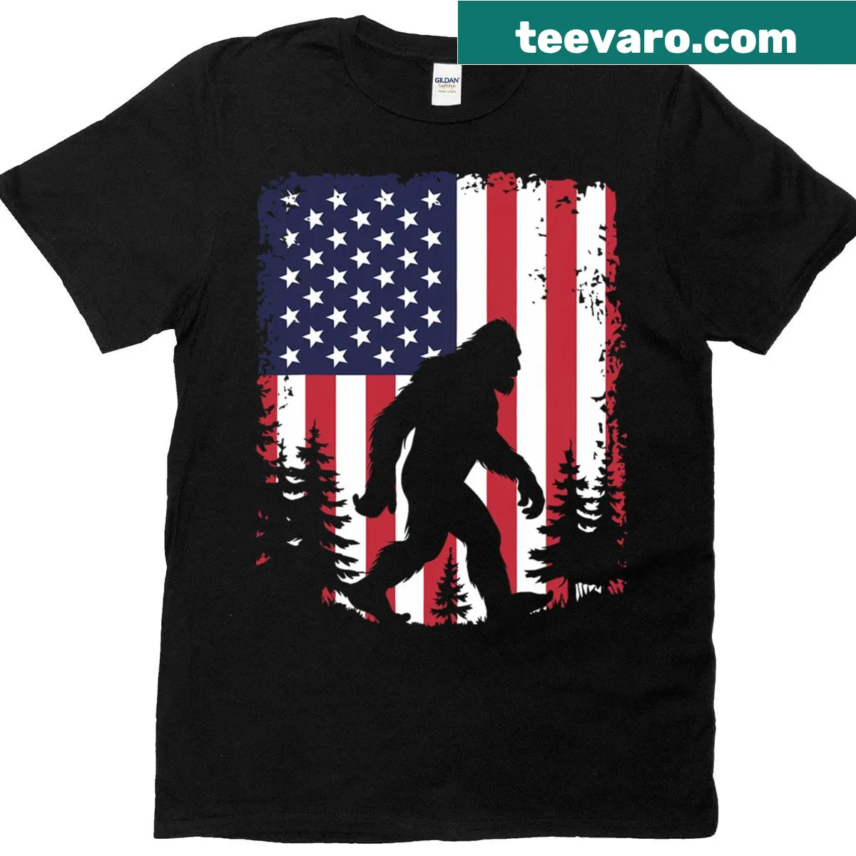 Bold typography design celebrating the USA on a T-shirt — on a men's t-shirt