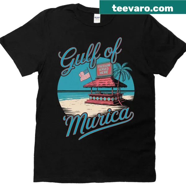 Vintage-style patriotic graphic T-shirt featuring Gulf of Murica