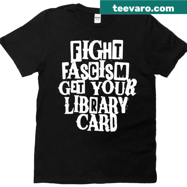 Bold women's activist t-shirt with library card message