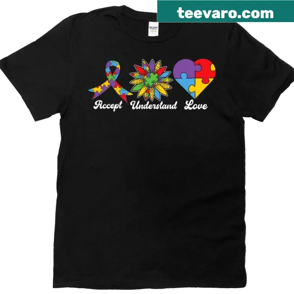 Sunflower graphic on Autism Awareness t-shirt