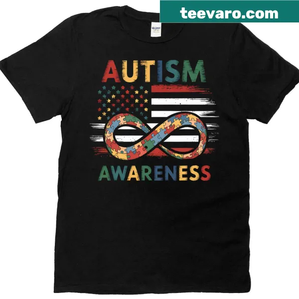 Infinity symbol t-shirt promoting autism acceptance