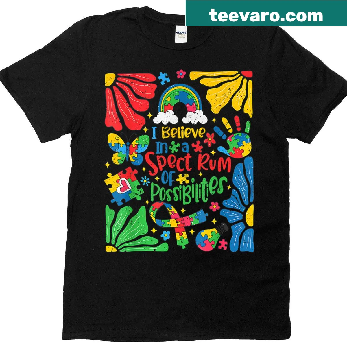 Inspirational autism awareness graphic text t-shirt — on a men's t-shirt