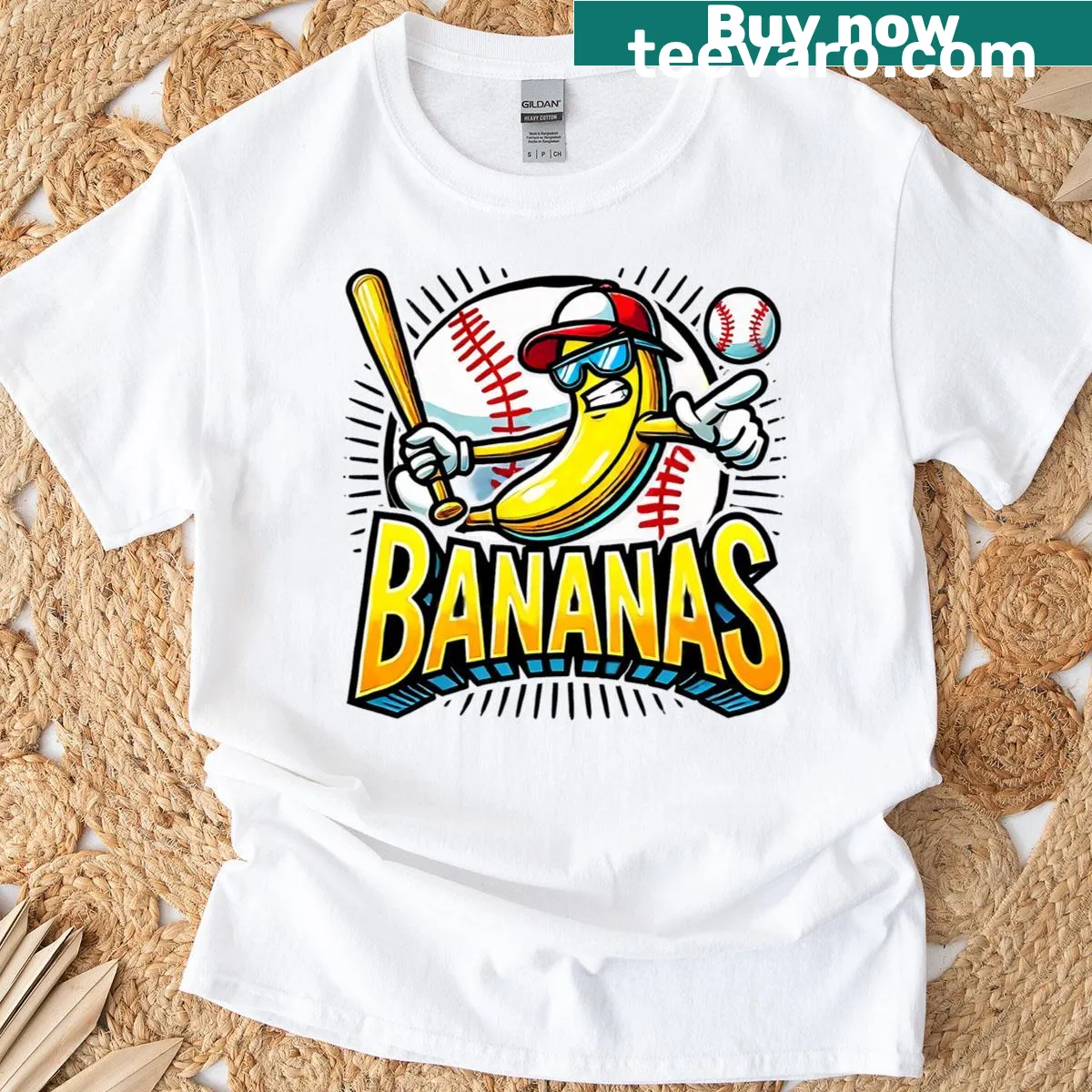 Cute banana graphic tee for men and kids — on a men's t-shirt