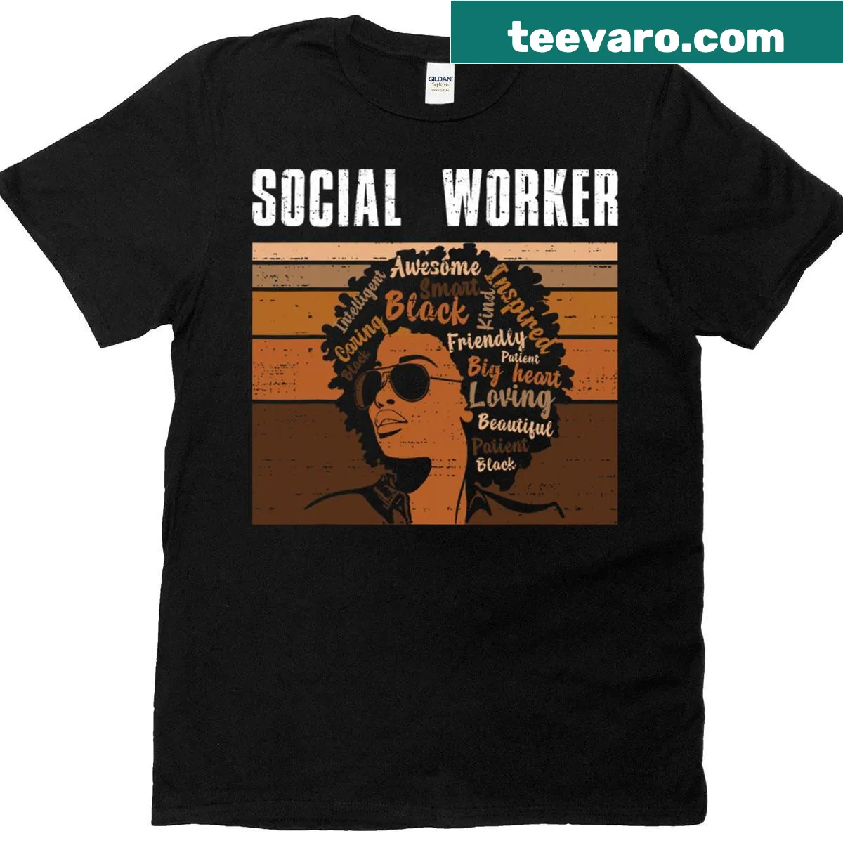 Black History Month T-shirt features typography celebrating social workers. — on a men's t-shirt