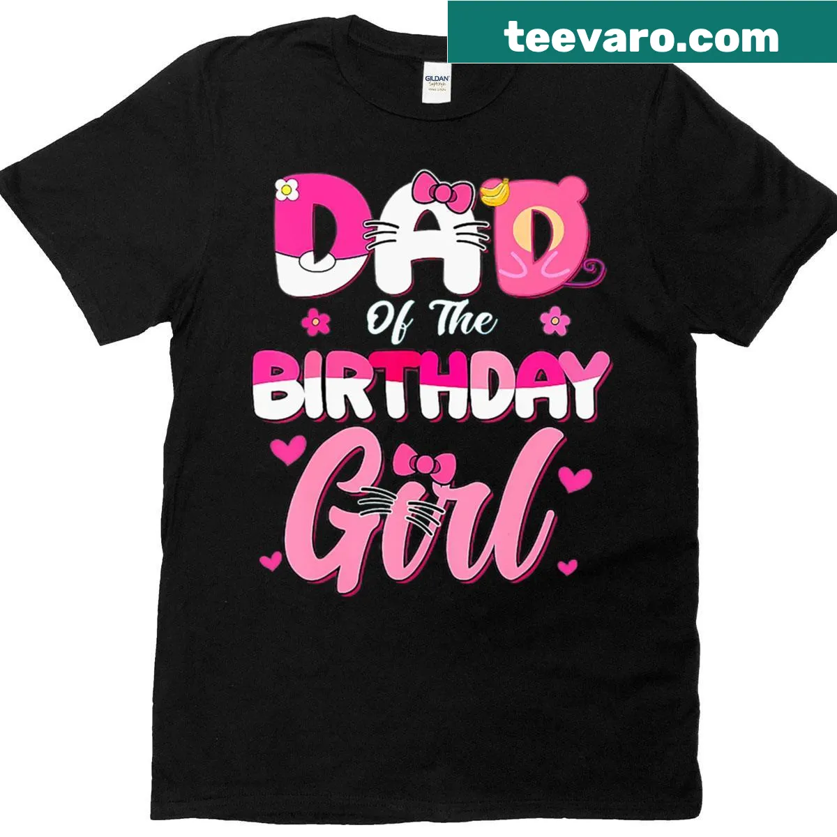 Family matching T-shirt with cat design for kids' birthday. — on a men's t-shirt