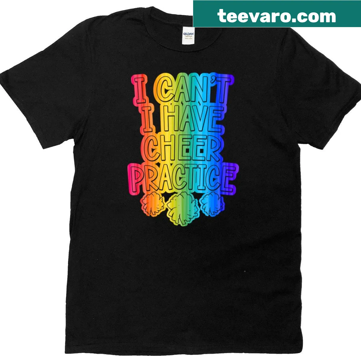 Playful cheerleader t-shirt featuring pompoms and fun phrases. — on a men's t-shirt