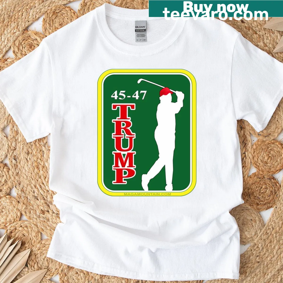 Humorous golf tee t-shirt with playful graphic — on a men's t-shirt