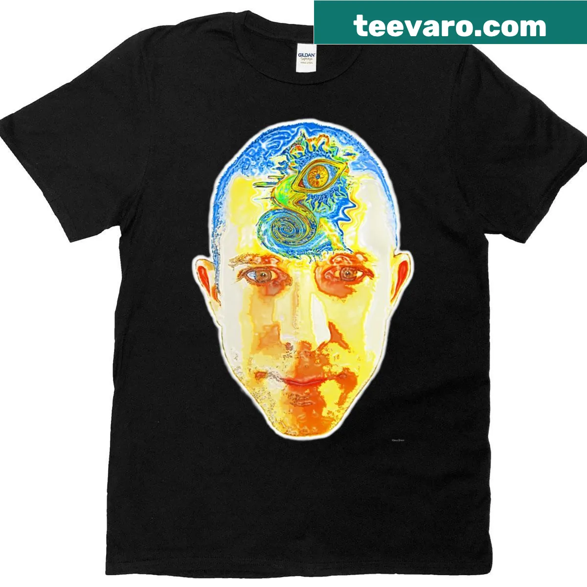 Typography design with 'Escaping Thoughts' on T-shirt — on a men's t-shirt