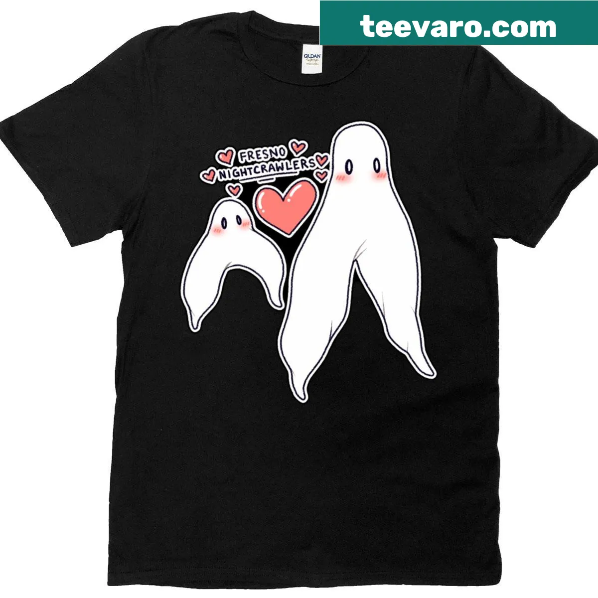 Illustration of Fresno nightcrawlers on a classic t-shirt — on a men's t-shirt