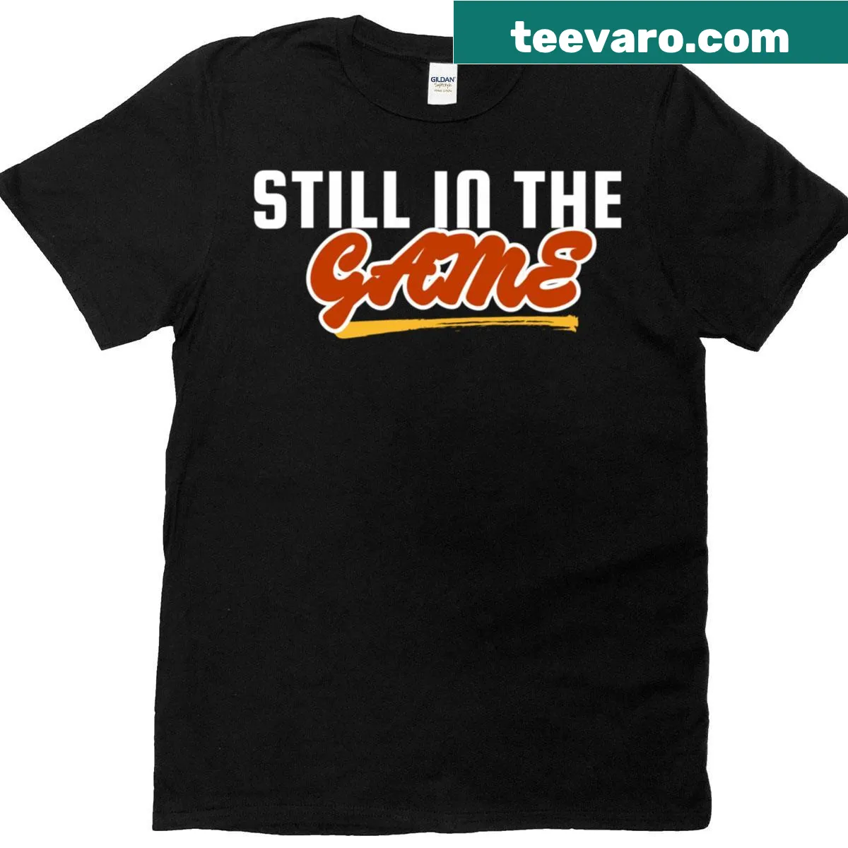 Thoughtful typography design reading 'In The Still Game' — on a men's t-shirt