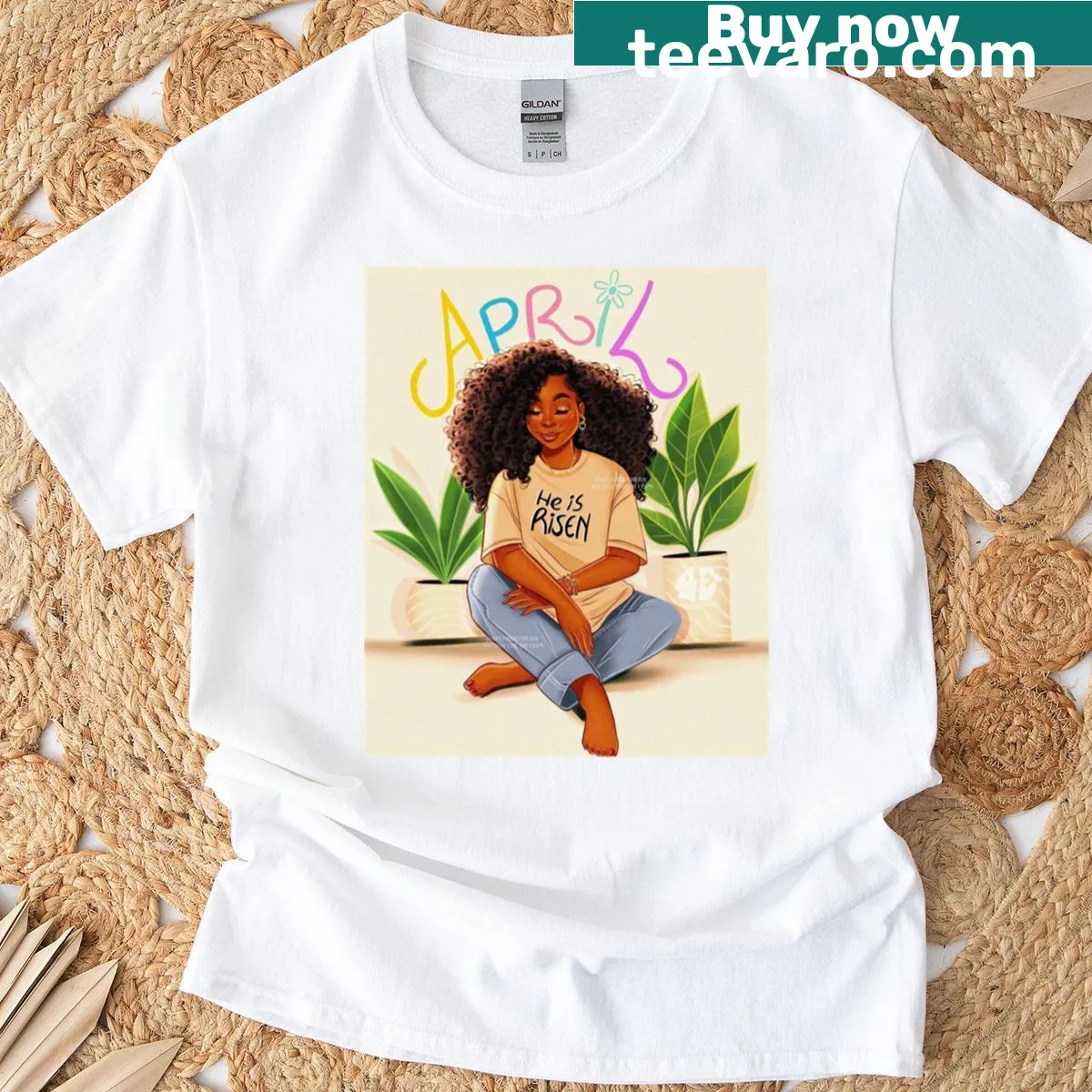 T-shirt featuring an inspirational faith message — on a men's t-shirt