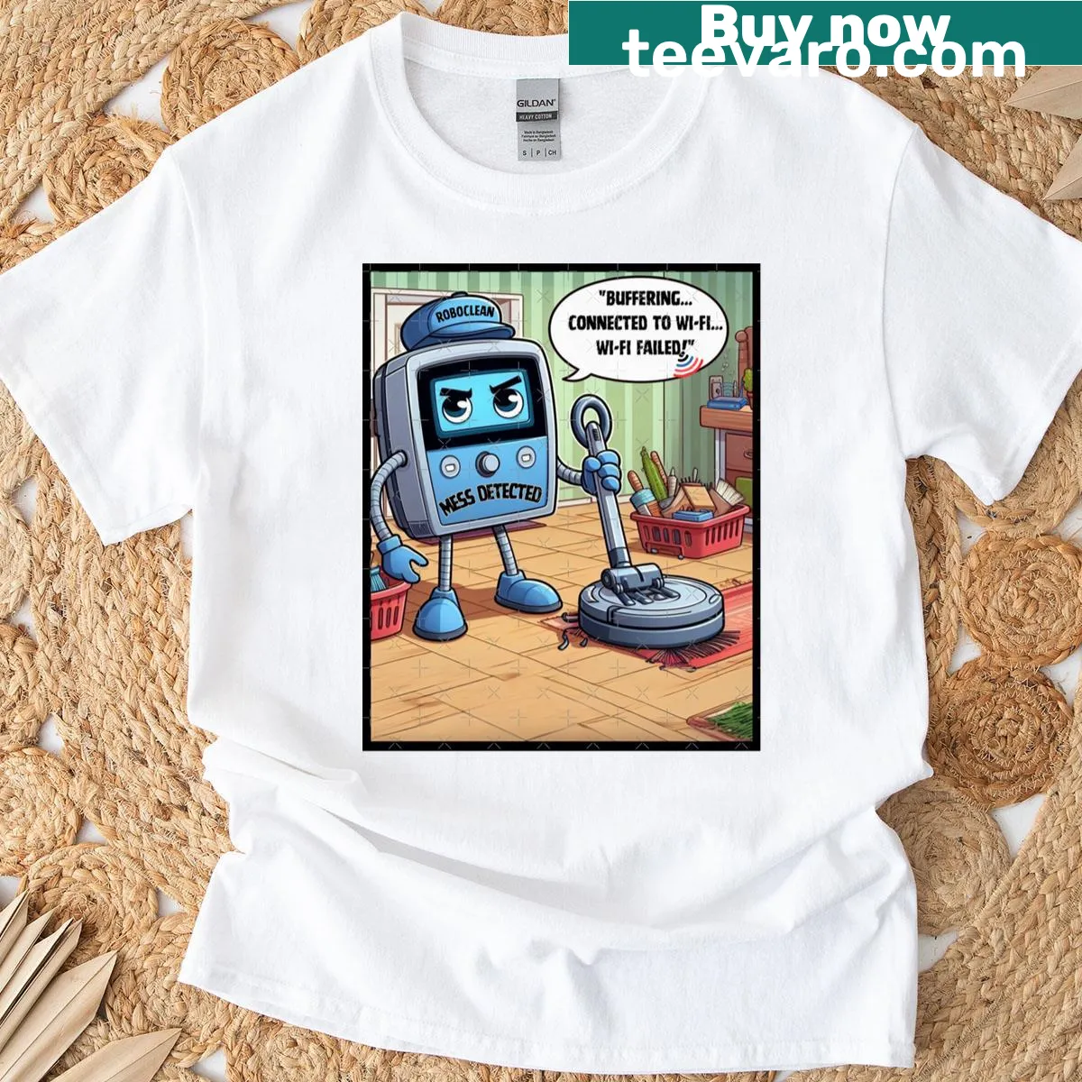 Dynamic graphic of technology chaos on a Classic T-shirt. — on a men's t-shirt