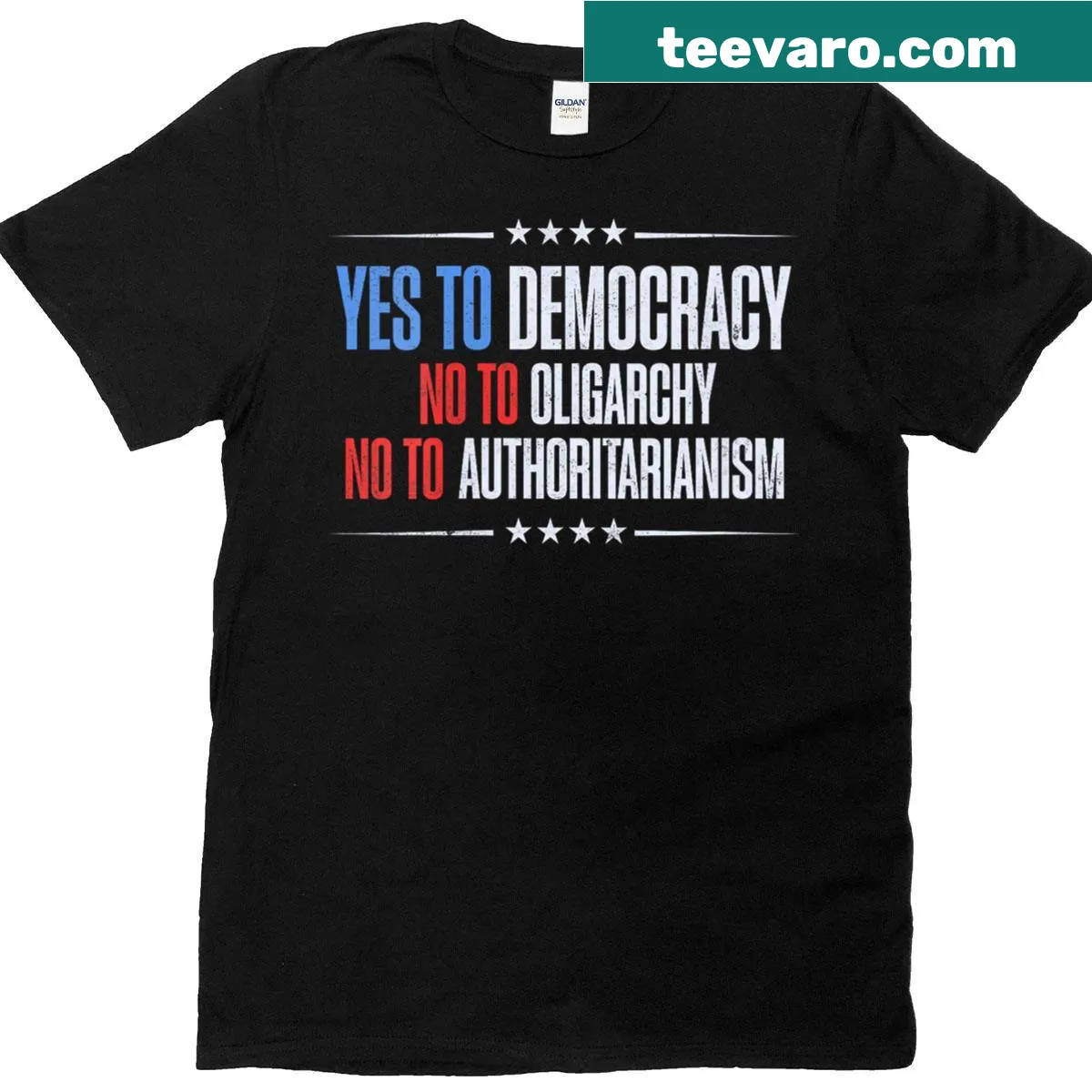 Funny political statement graphic on a V-neck t-shirt — on a men's t-shirt