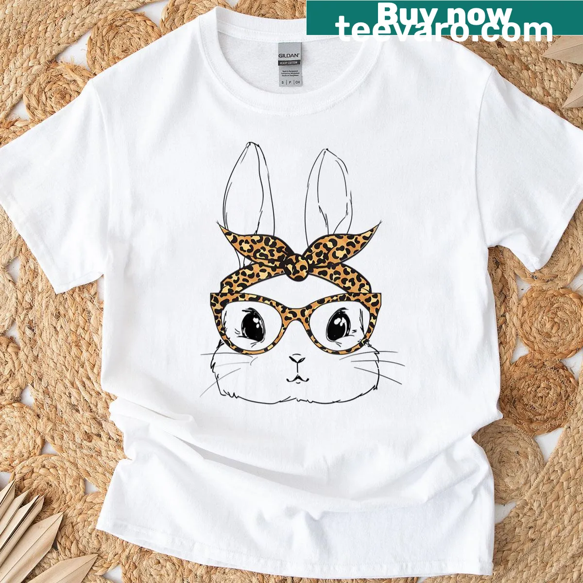 Cute Easter Bunny T-shirt for kids with playful illustration — on a men's t-shirt
