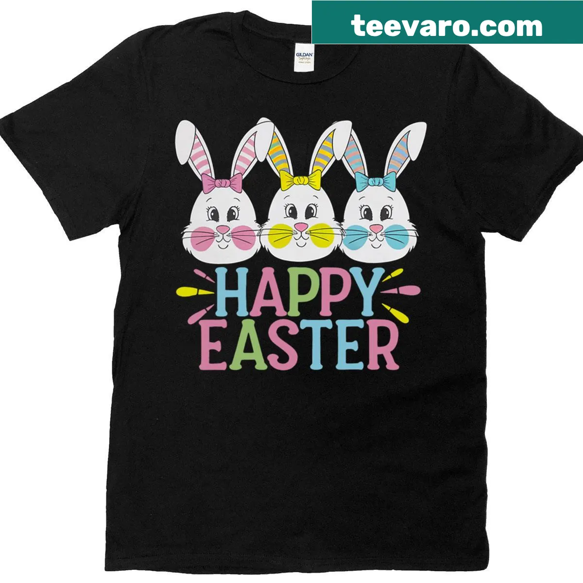 Cute Easter Bunny Rabbit graphic T-shirt for girls — on a men's t-shirt