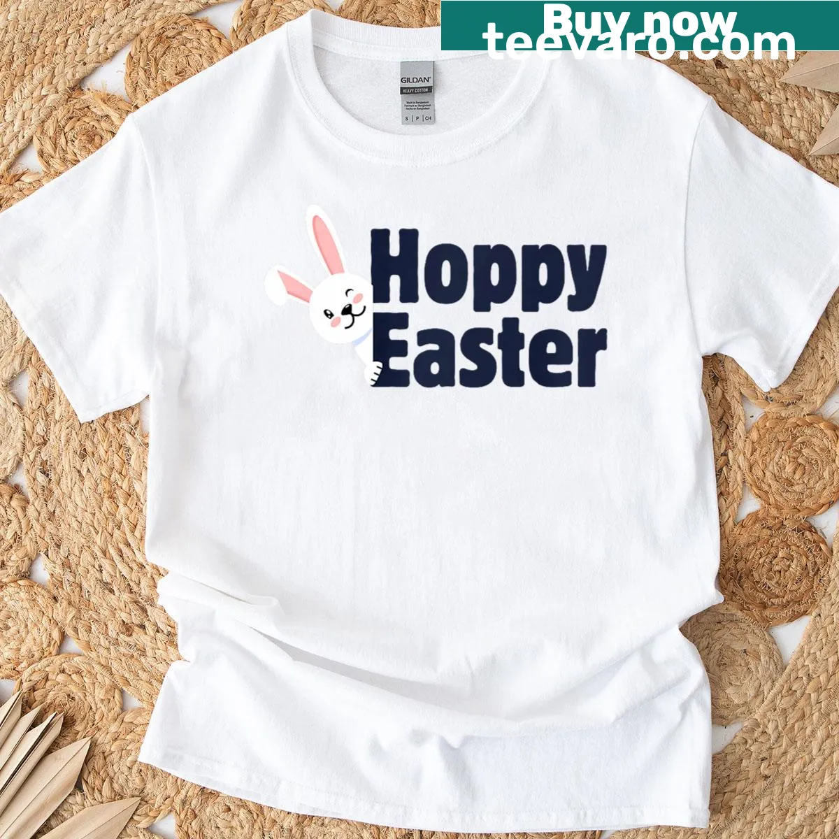 Cheerful Easter t-shirt with playful graphics — on a men's t-shirt