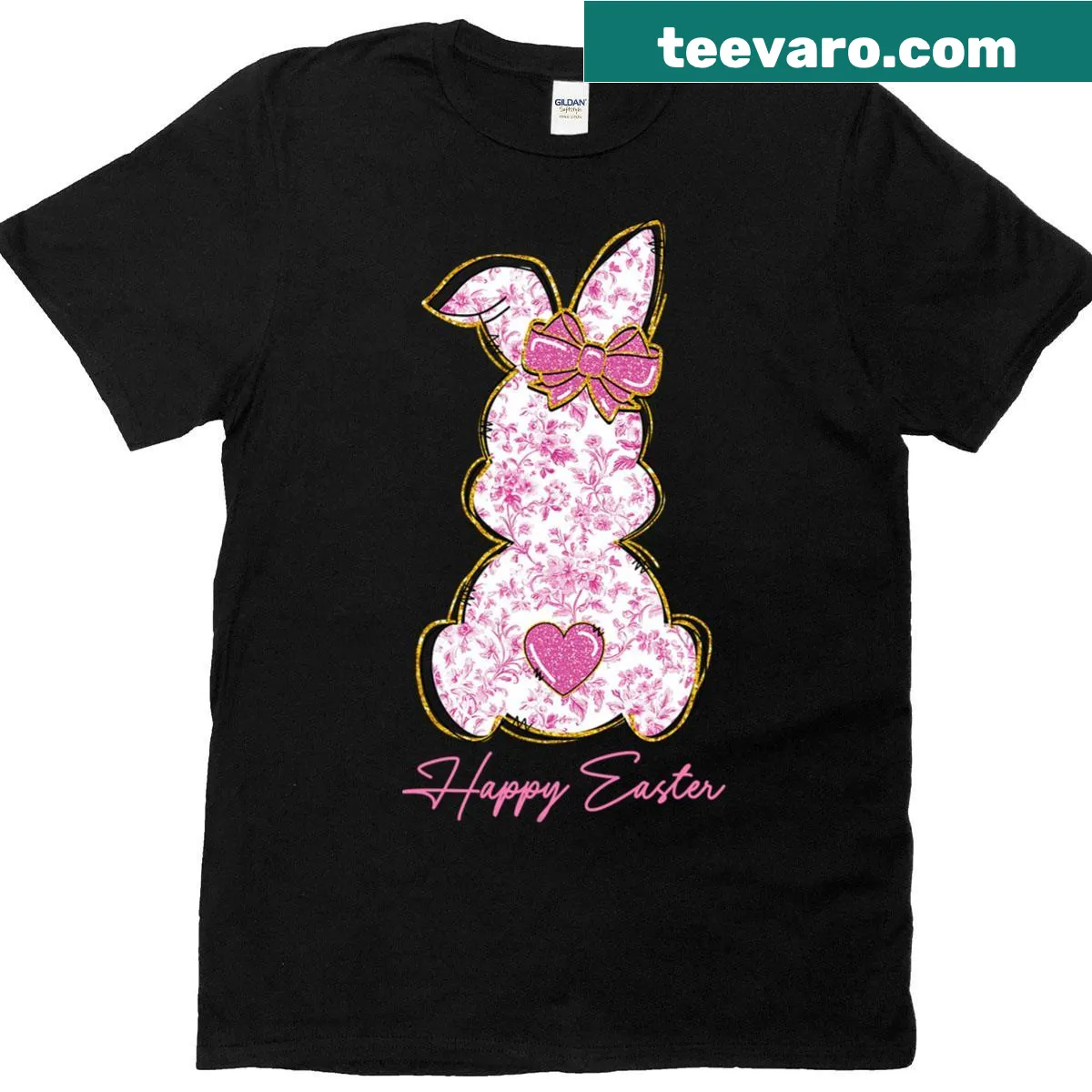 Cute cartoon bunny t-shirt for girls celebrating Easter — on a men's t-shirt