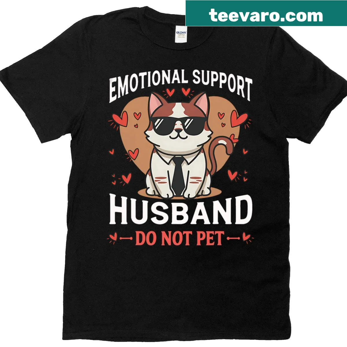 Funny cat-themed t-shirt for husbands with 'Do Not Pet' phrase — on a men's t-shirt