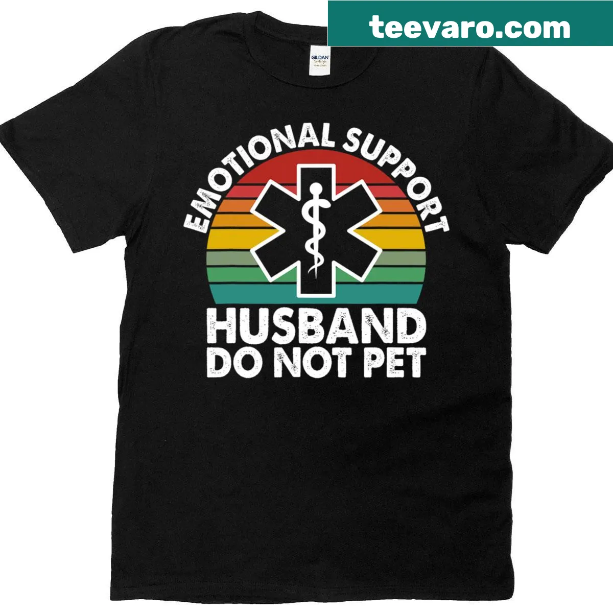 Retro style t-shirt with funny 'Do Not Pet' message for husbands — on a men's t-shirt